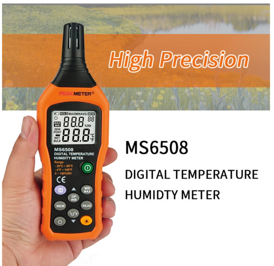 Hygrometer Temperature Humidity Due Point Thermometer Meter 100 Logs PM6508