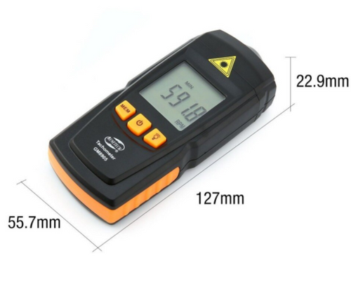 Tachometer Non-Contact Digital Laser LCD 2.5-99999 RPM Tach Tester Meter GM8905