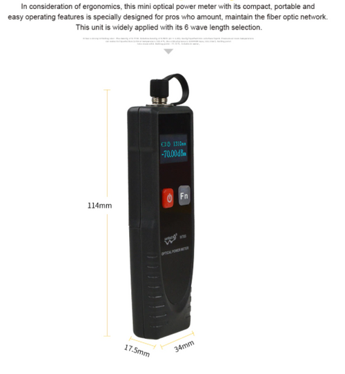 Optical Power Meter Digital Ftth Fiber Optic Tool Optical Fiber tester WT65