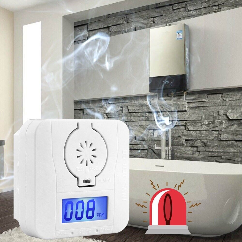 Carbon Monoxide Smoke Detector Alarm Poisoning Gas Warning Sensor Photoelectric