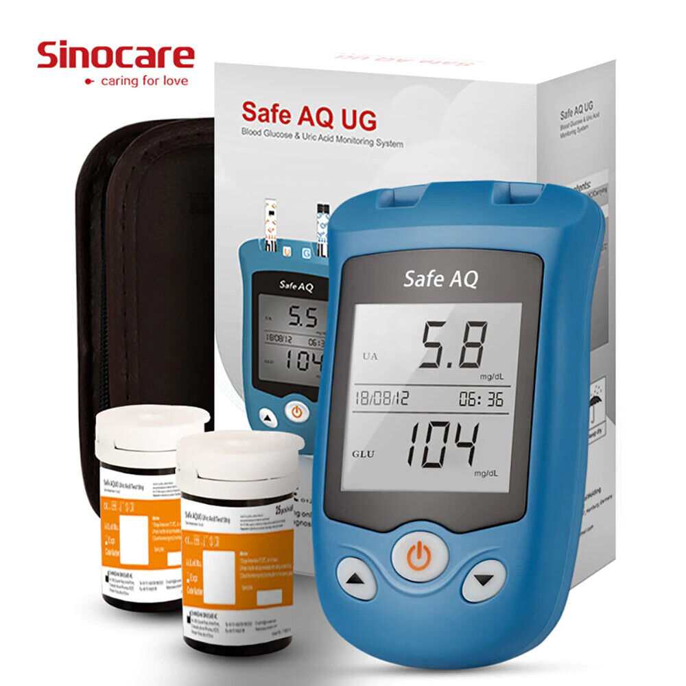 Blood Uric Acid Glucose Meter Monitor Tester 50 Test Strips & 50 Lancets Meter & Lancet