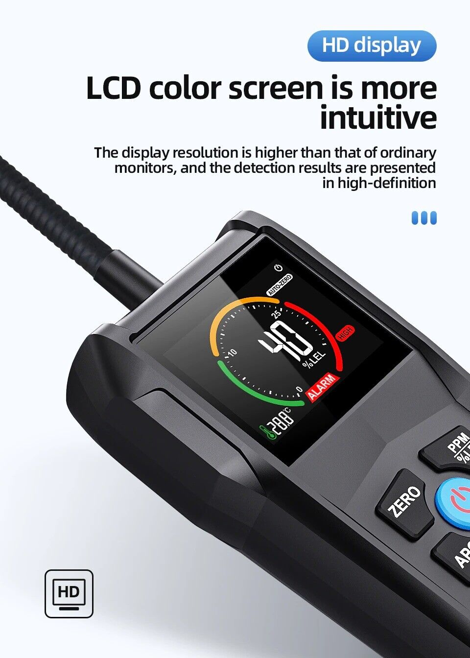Combustible Gas Leak Detector Flammable Natural Gas Tester Meter Air Analyzer