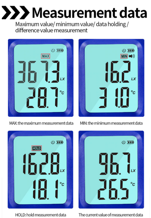 Digital Light Lux Meter Luxmeter 0~200,000 With Selectable Range