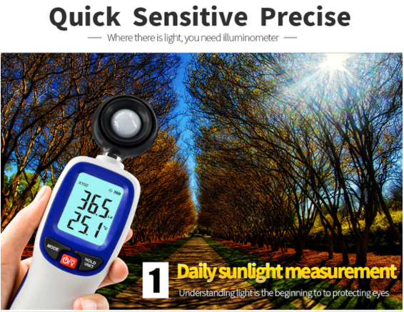 Digital Light Lux Meter Luxmeter 0~200,000 With Selectable Range