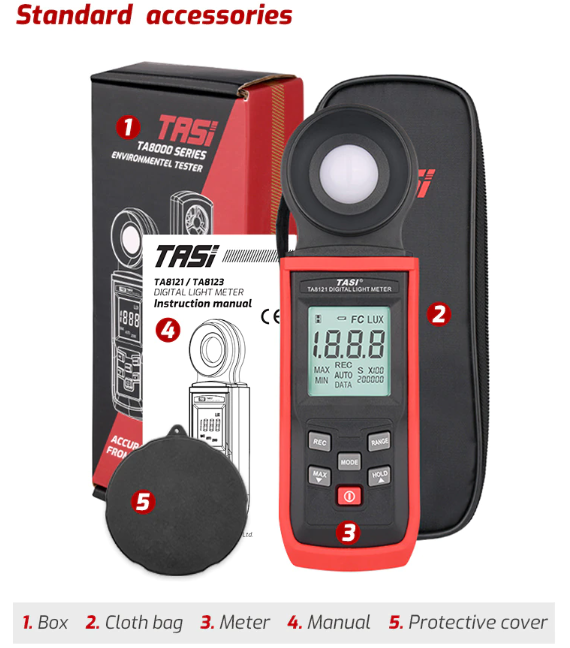 Digital Light Lux Meter Luxmeter 0~100,000 With Selectable Range & Test Sensor