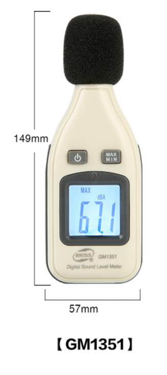 Digital Sound Level Meter 30Dba~130Dba ±1.5Db Decibels Max Hold GM1351 Benetech