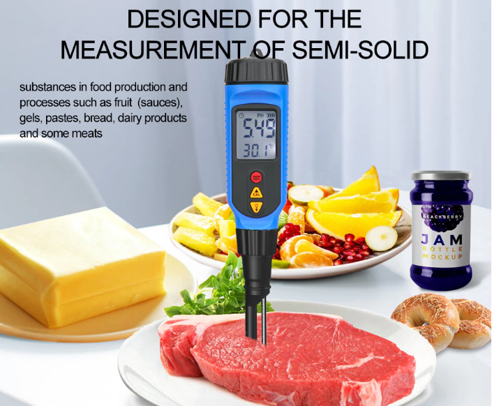 pH Temperature Meter Tester Monitor Measure Instrument Soil Meat Cheese Fruit