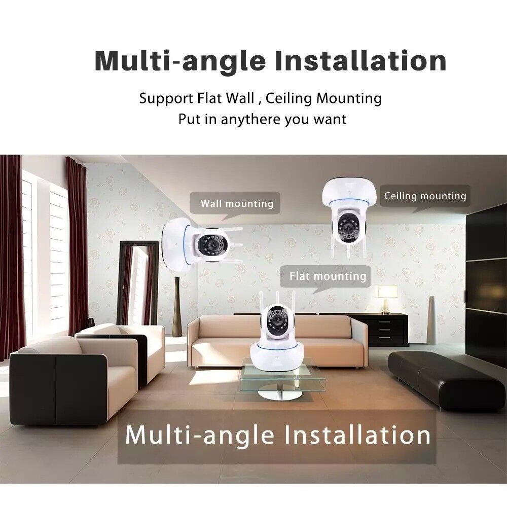 Surveillance Camera 1080P Night Vision Motion Detection Two Way Audio 360 Video