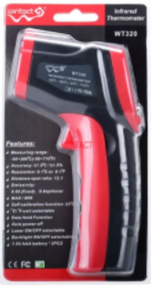 Non Contact Infrared Thermometer Temperature -50-380°C Laser Temp Gun IR WT320