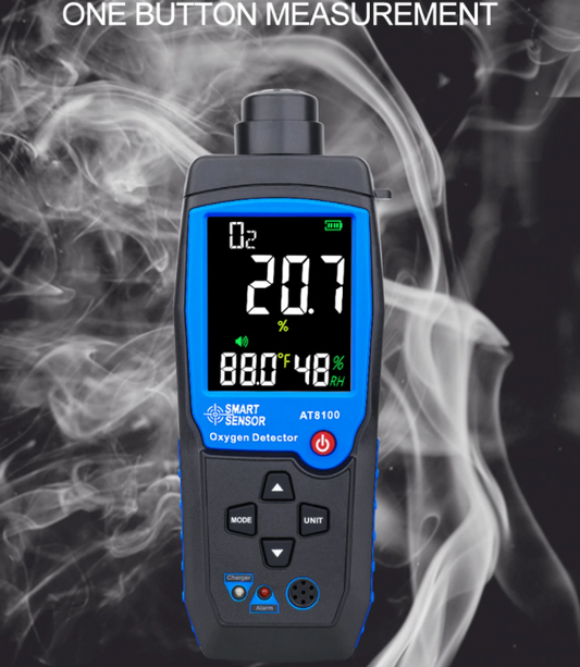 Oxygen Meter Detector O2 Gas Analyzer Reads Monitor In Air Tester 0-25% AT8100