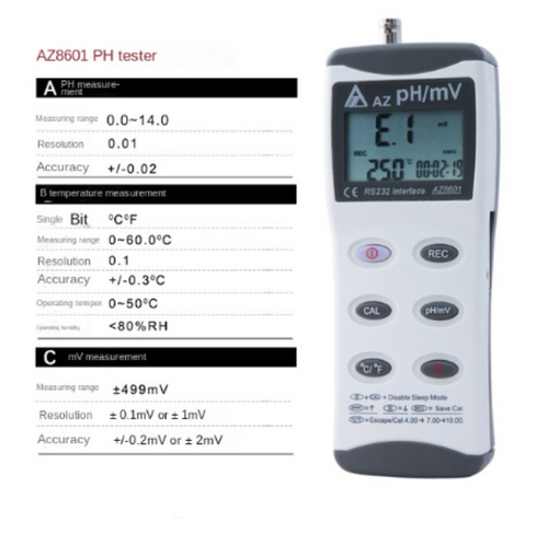 pH mV Temp Meter Tester IJ42 Spear Probe Measure Tests Meat Cheese Hydroponics