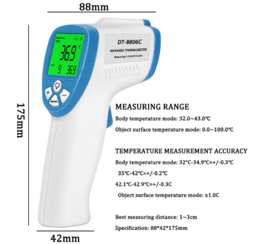 Digital Forehead Thermometer Non Contact Infrared For Baby & Adult Temperature