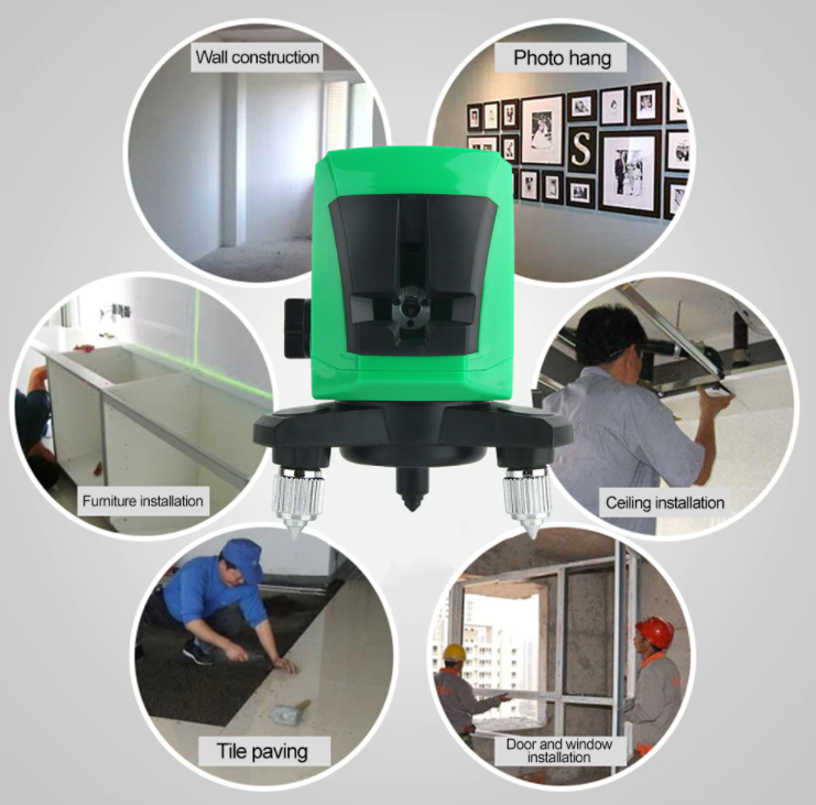 Laser Level 2 Line Green Beam Line 360 Degree Rotary Level Self-leveling