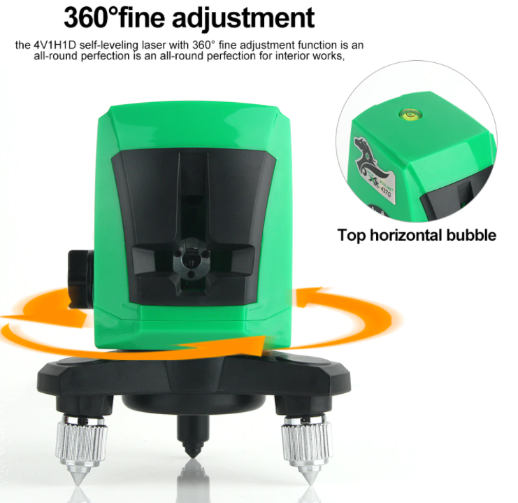 Rotating Level Laser Level 2 Line Green Beam Line 360 Degree Rotary Level Self-leveli