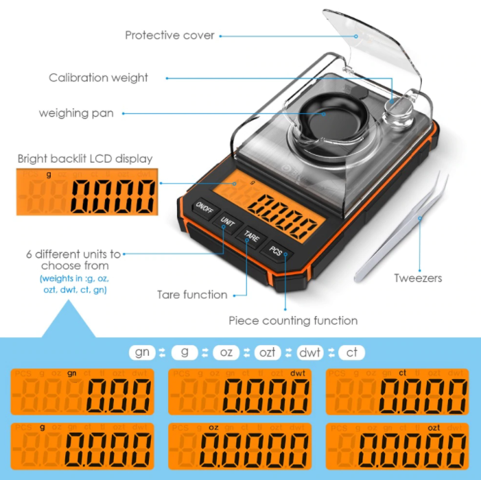 Electronic Scales Mini Lab Balance 50g x 0.001g High Precision Analytical Weigh