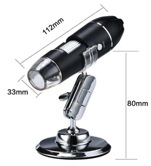 Microscope Digital 1600 x Magnification USB OTG 8-LED Light AU