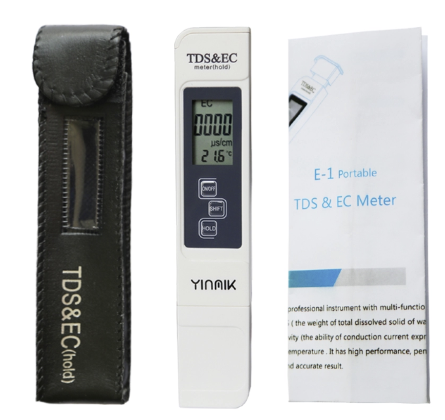 pH EC TDS  Pen Testers LCD Digital Display Water Quality Monitor Test 2 Meters