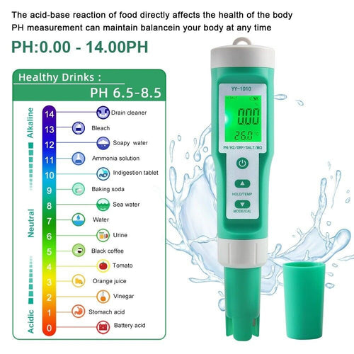 PH EC TDS ORP Salt H2 S.G Temp MΩ Fertility Meter Tester 10 in 1 Water Quality
