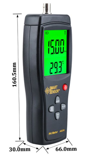 pH Temp Meter Tester Monitor LCD Measure Instrument Water Smart Sensor Kit AS218