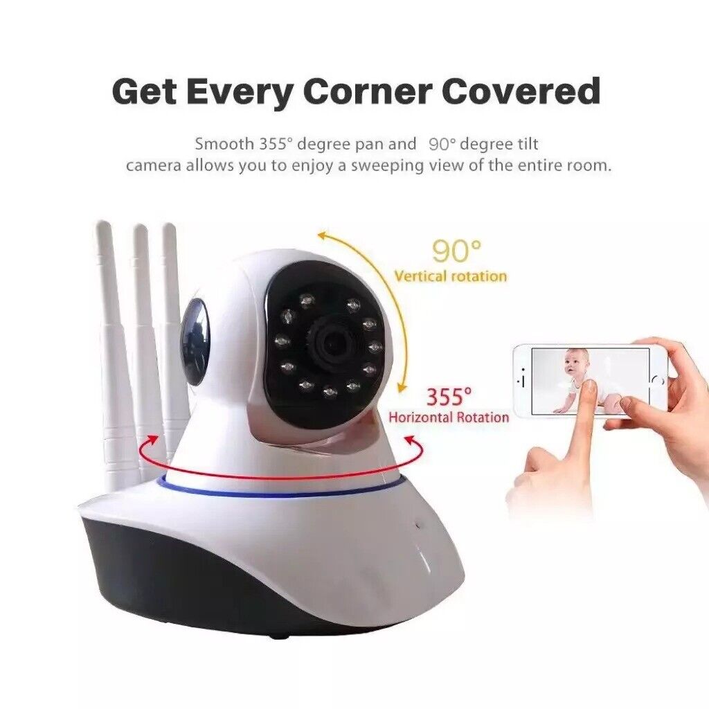 Surveillance Camera 1080P Night Vision Motion Detection Two Way Audio 360 Video
