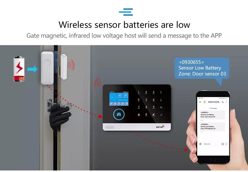 Wireless Alarm System Smart WIFI Home Office Burglar Security Alarm DIY