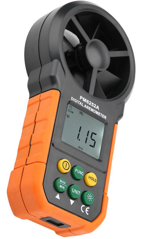 Anemometer Digital Wind Speed Air Volume Temperature Measuring Meter PM6252A