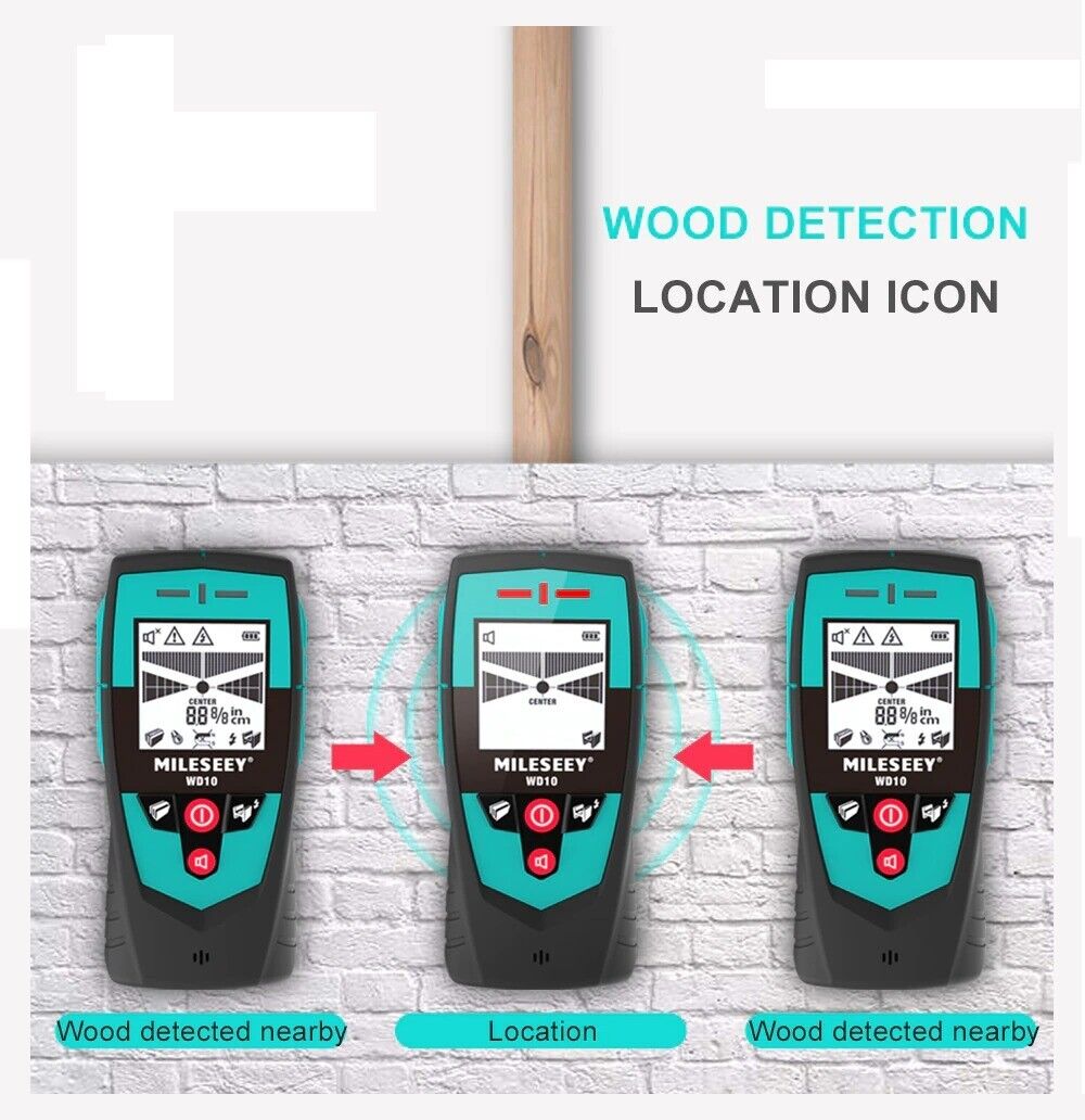 Metal Wood Stud AC Wire Finder Detector Handheld Wall Scanner Mileseey WD10