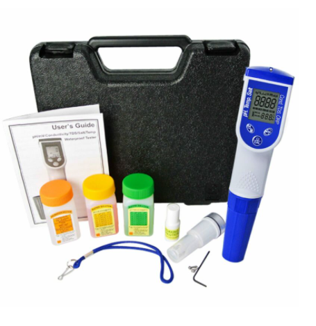 pH EC TDS Salinity mV ORP Temperature 6 in 1 Meter Water Tester Waterproof IP57