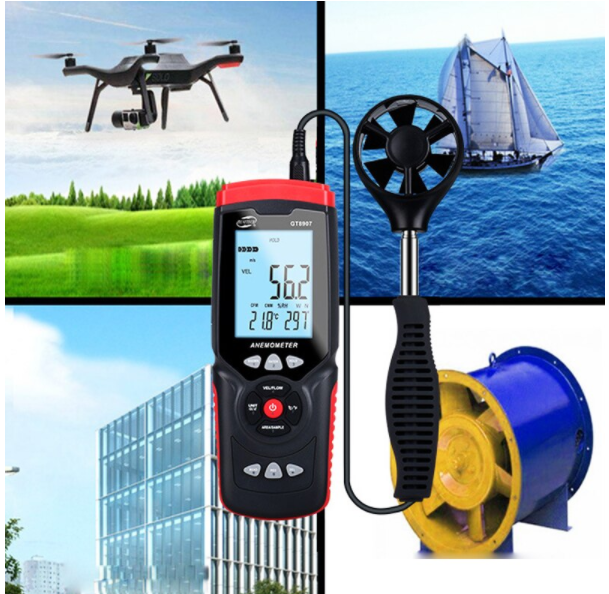 Anemometer Data Logger Wind Speed Air Flow Temperature Meter Tester Measures