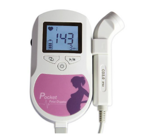 Fetal Doppler Baby Heart Beat Rate Monitor Sound C Pink 3MHZ Probe CONTEC