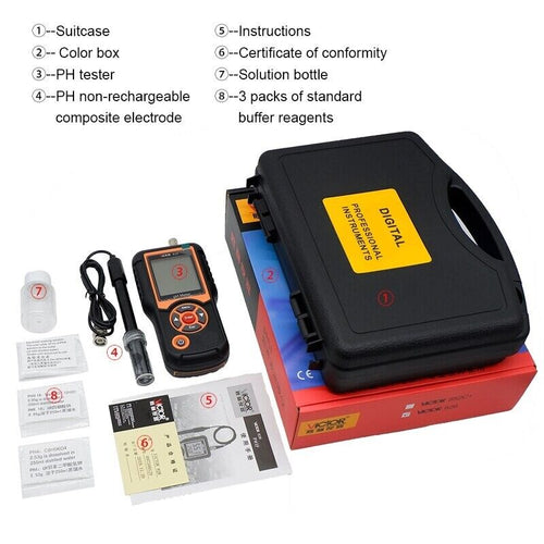 pH Temp Meter Millivolt Tester Monitor LCD Measure Instrument Water test 0-14