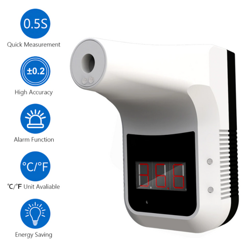 Wall Mounted Digital Thermometer Non-contact Temperature With Alarm & USB K3