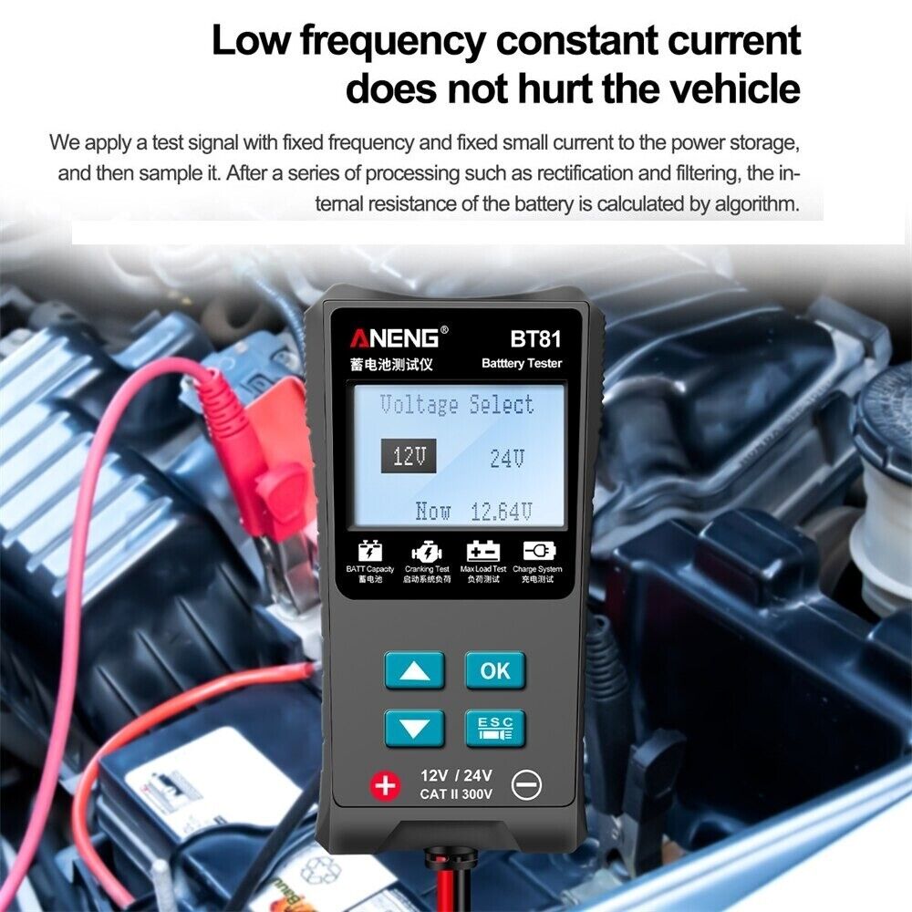 Car Battery Load Tester 12V/24V Battery Charging Analyzer Cranking ANENG BT81