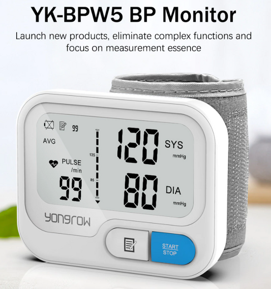 Wrist Blood Pressure Monitor Meter Portable Automatic Heart Rate Pulse BP Reader