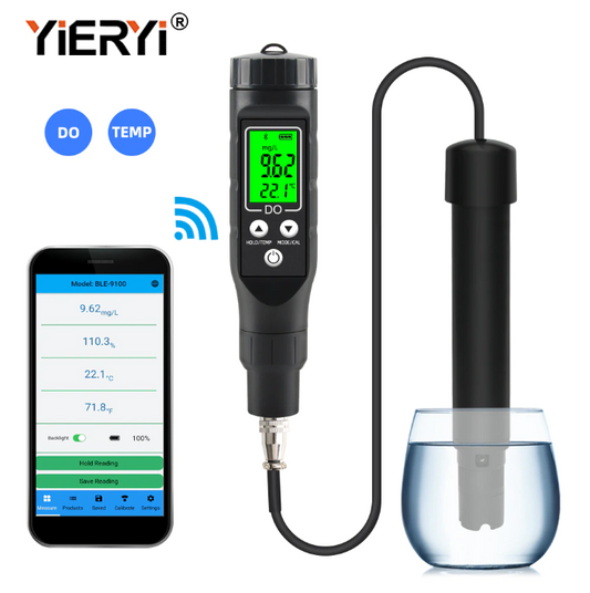 Dissolved DO Oxygen Meter Tester Measures Blue Tooth  ATC  Temp Range 0-30mg/l BLE-9100