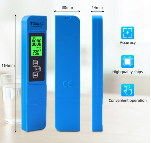 EC TDS Meter LCD Display Conductivity Tester Water Quality Monitor Reader Test
