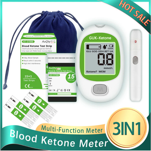 Blood Ketone Monitor Meter Tester 15 Test Strips and 15 Lancets & Lancet