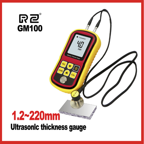 Thickness Gauge Ultrasonic Meter Auto Calibration Measure 1.2 - 225.0mm RZ GM100