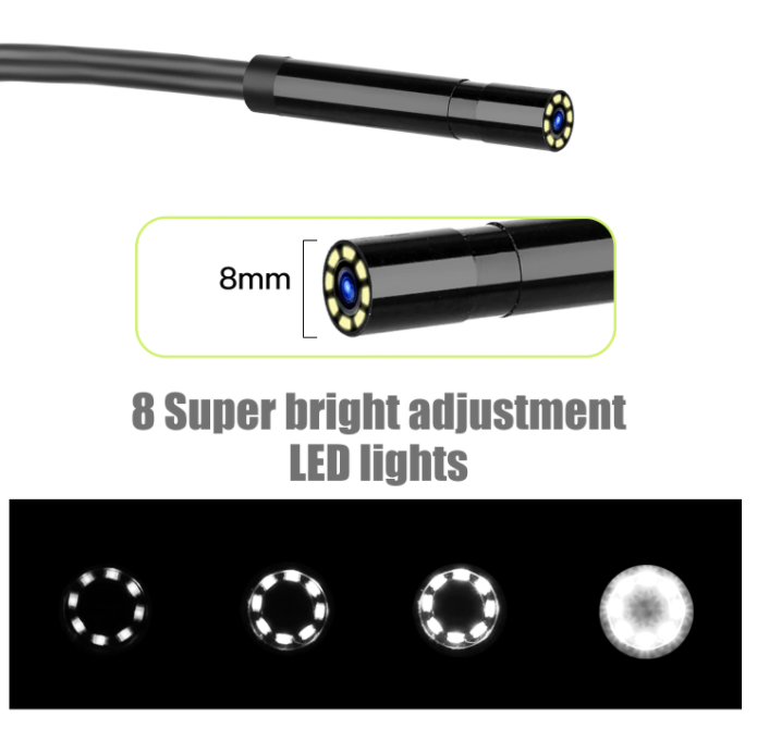 Endoscope Industrial 4.3 Inch LCD Color Screen 5m Cable  1080P with 8 LEDs