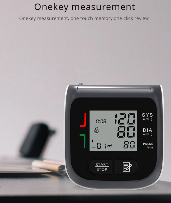 Wrist Blood Pressure Monitor Meter Portable Automatic LCD Display Adjustable