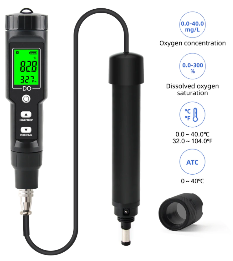 Dissolved DO Oxygen Meter Probe Tester 0-40mg/l saturation: 0.0-300% DO9100