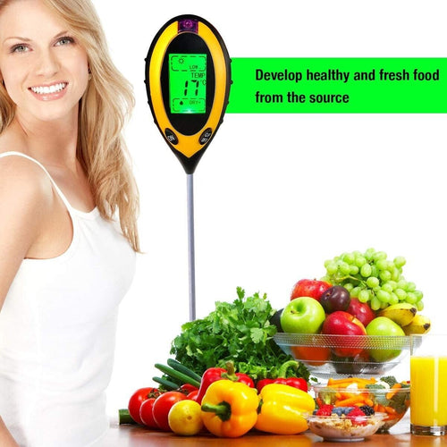 PH Tester Digital 4 in1 Measures pH Moisture Light Temperature Garden Flowers