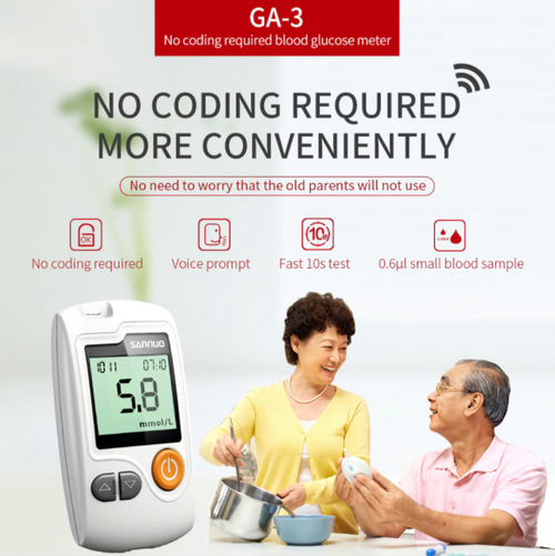 Blood Glucose Monitor Diabetes Testing Blood Sugar Meter 50 Test Strips & Lancet