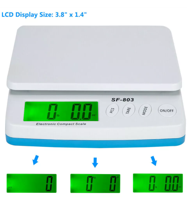 Electronic Digital Scale Balance 10kg x 1g Weighing Counting Stainless Steel Pan