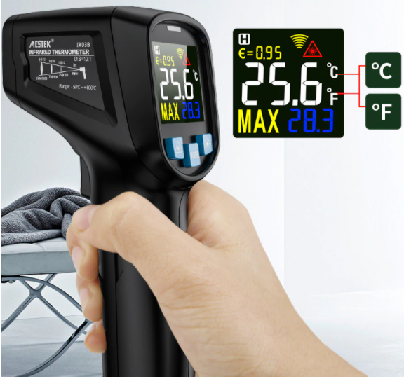 Non Contact Infrared Thermometer -50 to 400 °C Temperature Laser Gun  MESTEK IR