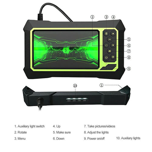 Endoscope Borescope Camera 5m Cable Waterproof Industrial 8mm Lens 10080P