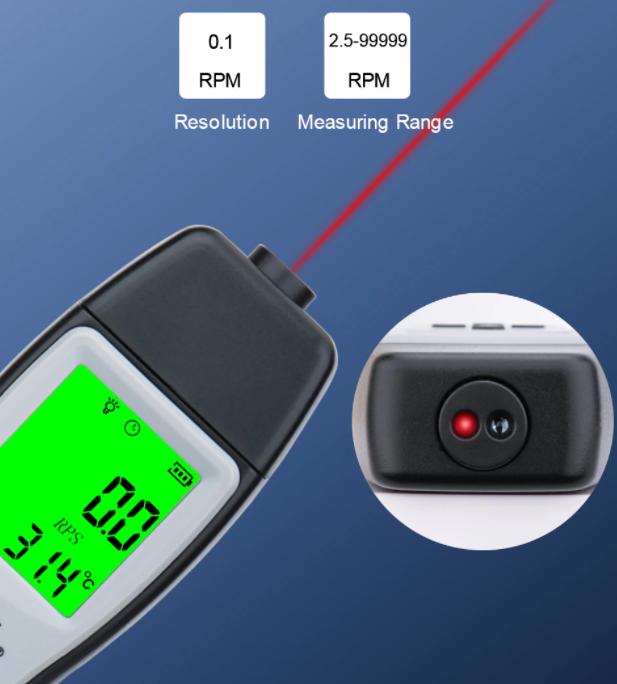 Tachometer Laser Photo Non Contact Digital RPM Tach Tester Meter LCD Speedometer