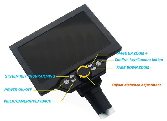 Microscope Digital  7 Inch LCD Display 12MP 1-1200 Amplification Magnifier G1200