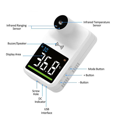 Wall Mounted Digital Thermometer Non-contact Temperature With Alarm & Bluetooth