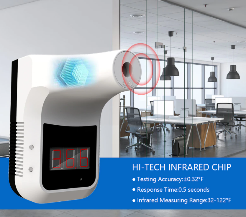 Wall Mounted Digital Thermometer Non-contact Temperature With Alarm & USB K3